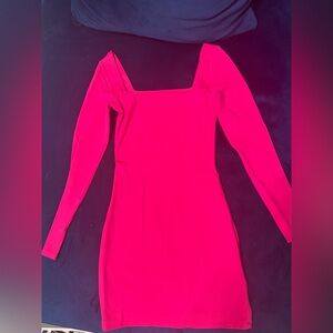 Babaton Contour Squareneck Mini Dress in Granita Pink